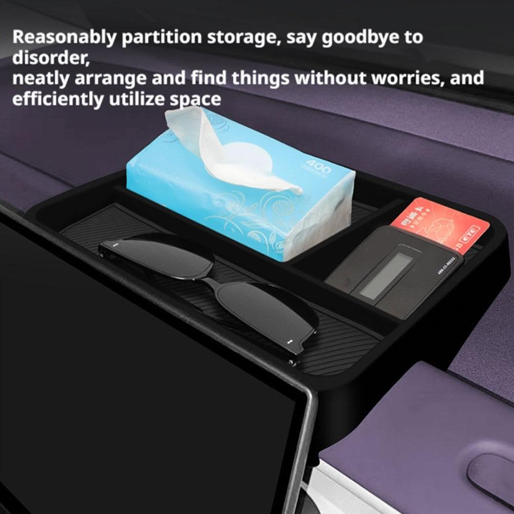 Dashboard Storage Box For Leapmotor B10 2025 Behind Screen Organizer For ETC & Tissue Holder Interior Car Accessory