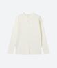 MOONSUN Unisex, Stripe Henley Neck Knit / Ivory