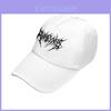Gotische Street Punk Herren Baumwoll-Baseballkappe mit verstellbarem breitem Schirm für Outdoor-Sport und Freizeit