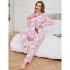European and American Striped Cardigan Pajama Set - Women's Two-Piece Long Sleeve Top and Pants for Autumn and Winter