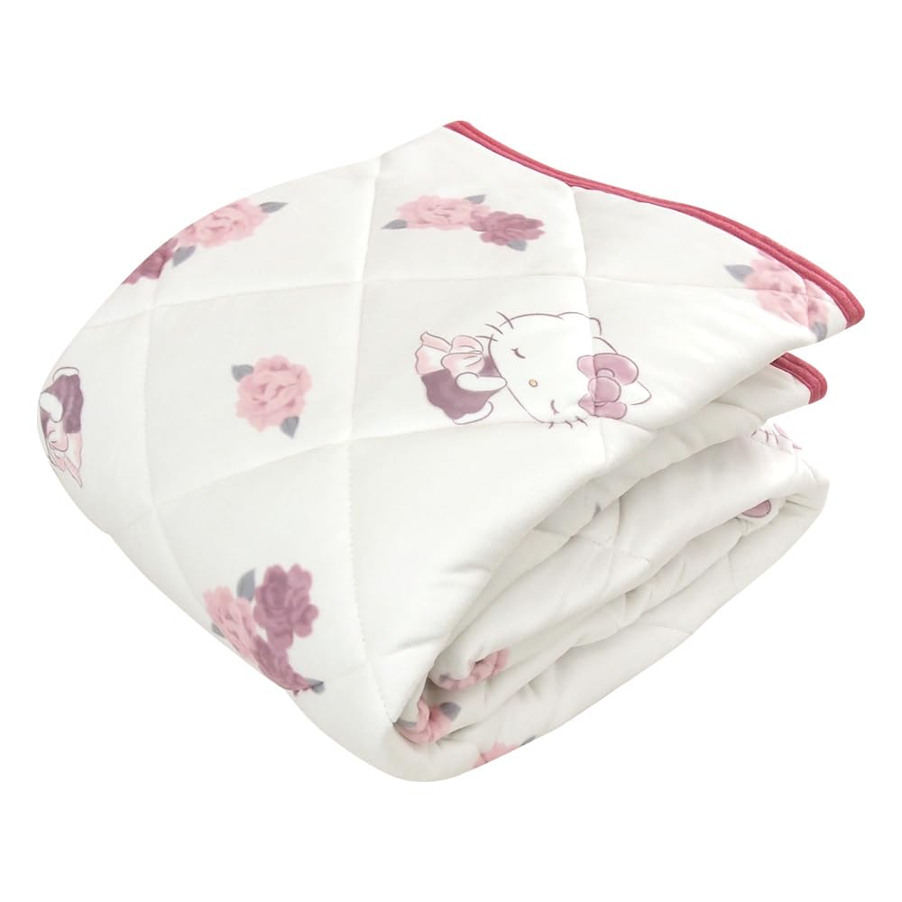 

RIVERE Hello Kitty Fitted Single Sanrio Sheet/Bed Pad, Size, Velour, Warm, Cute, Washable, белый