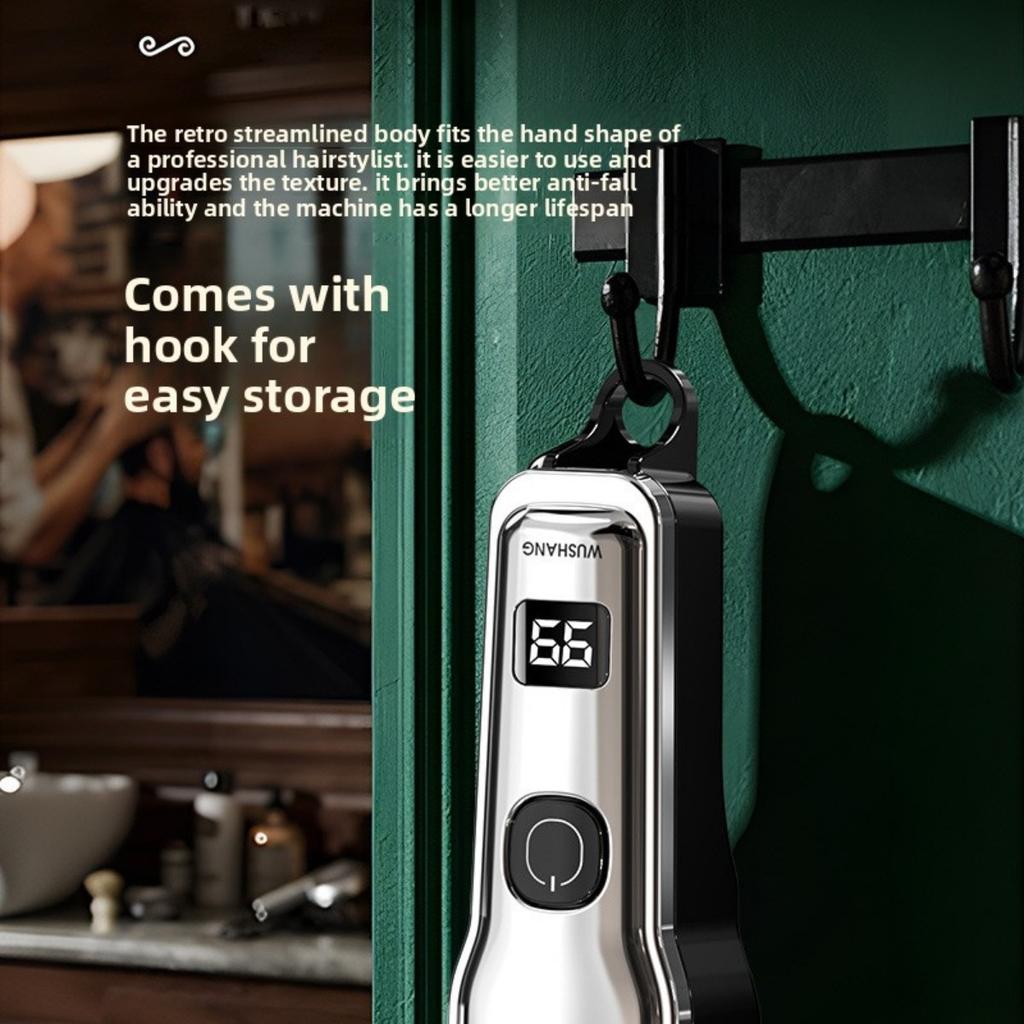 Profesjonalna Elektryczna Maszynka do Włosów z Nasadkami Grzebieniowymi, Cyfrowy Wyświetlacz LED, Przenośne Ładowanie USB, Bezprzewodowa Maszynka do Golenia i Przycinania dla Mężczyzn