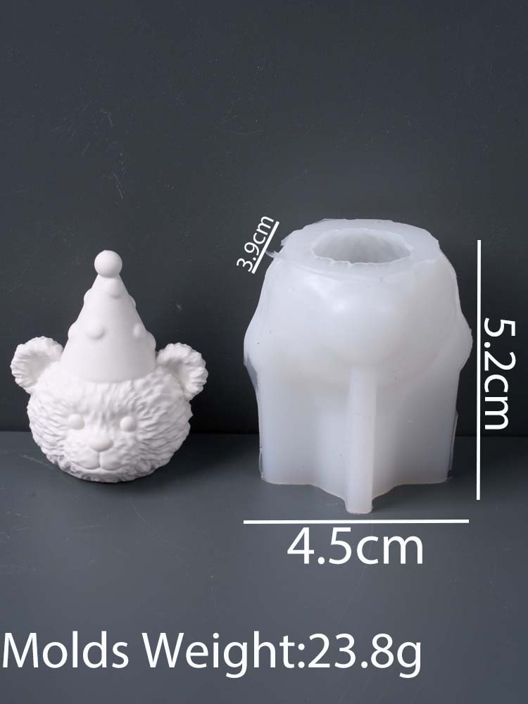 

3D Birthday Bear Silicone Candle Mold DIY Birthday Cake Ornaments Making Aroma Soap Plaster Resin Molds Home Decor Craft Gifts