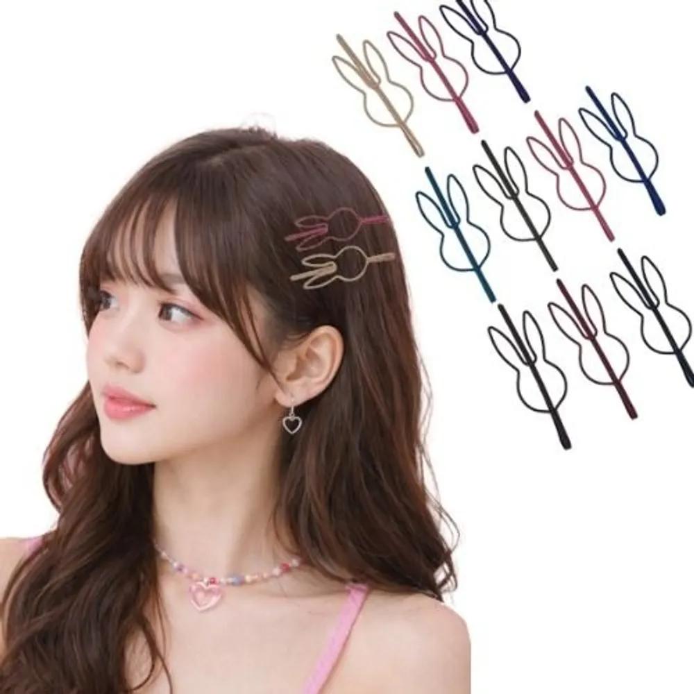 10 Rabbit Hairpins, Hairpins, Bobby Pins, Downtone Bangs Fixing Point, Y2K Look, Girl Group, Daily, Cute