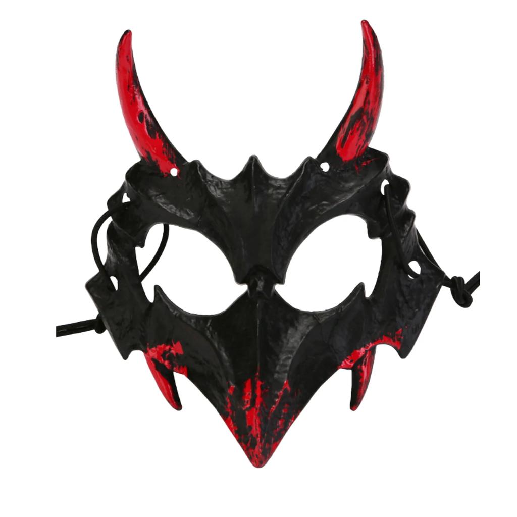 Halloween Bone Skull Masks Half-face Bloody Mask Cosplay Dragon God Fierce Tiger Night Fork Tengu Man Wolf Mask Party Decor Prop