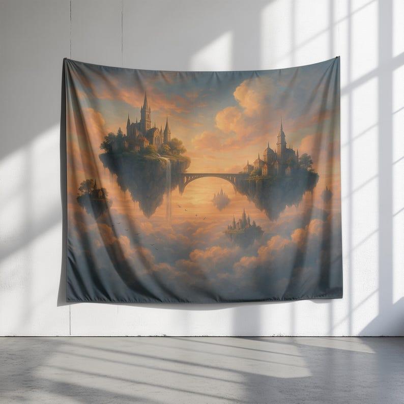 Floating Castle tapestry 75x100 чёрный