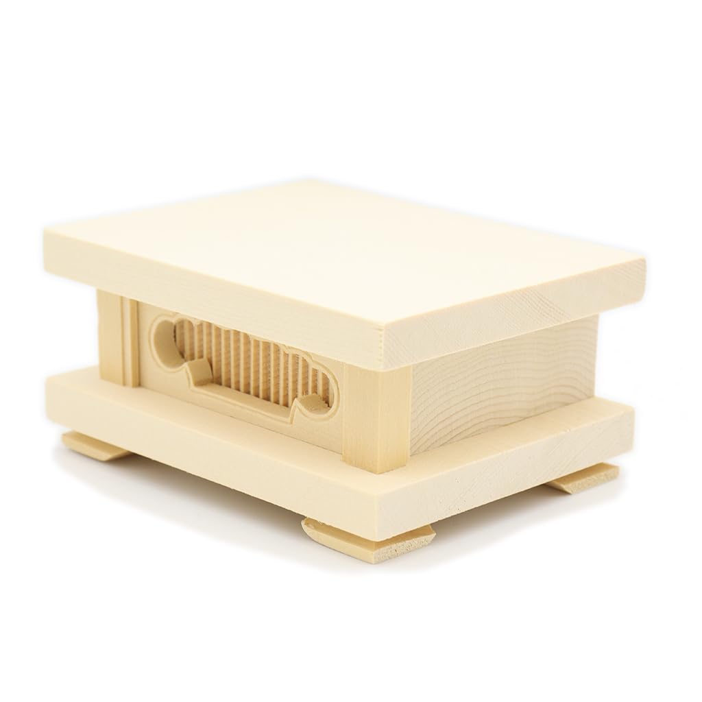 Kurita's Special Buddhist Statue [Wood Carving Buddhist Altar] Square Base, Small (W10cm, D8cm, H5cm) Made of Cypress Wood, 19412