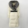 OFTBUY Winter Jacket Women Long Natural Real Raccoon Fox Fur Collar White Duck Down Coat Belt Thick Warm Casual Outerwear