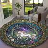 1pc Sapphire Night Unicorn Printed Chair Rug for Home Office Use, Living Room Kitchen Game Room Round Carpet