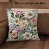 2D Vintage Floral Embossed Print Throw Pillow Covers Pattern Cushion Cover Suitable For Sofa Bedroom Car Pillow Cover