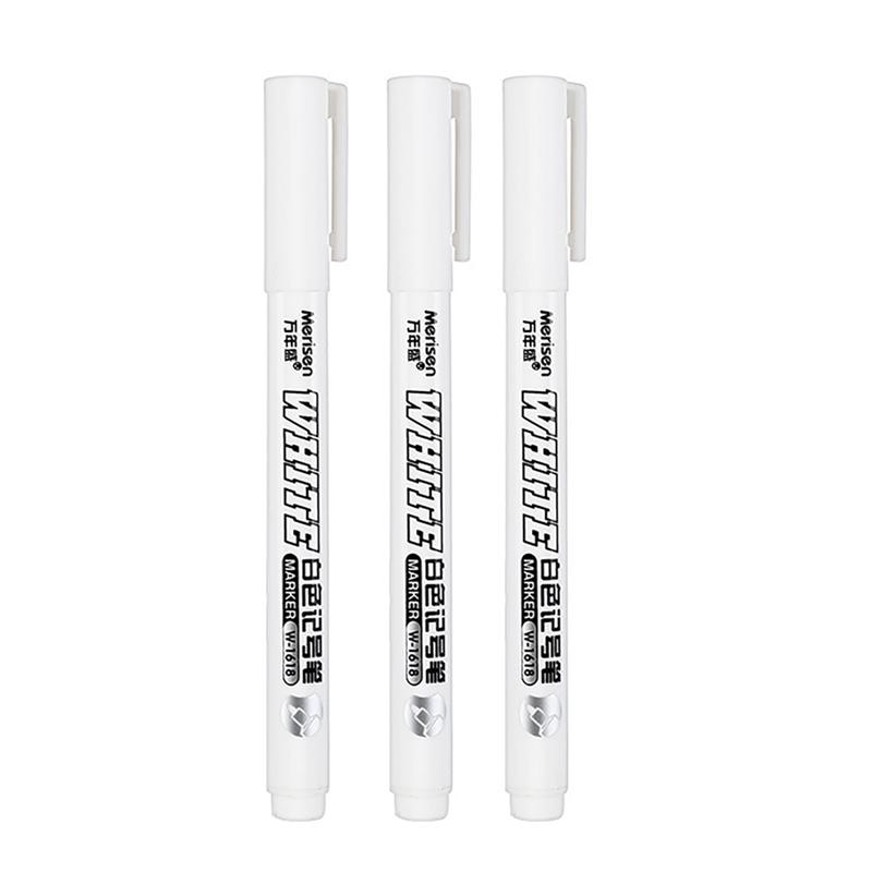 White Paint Marker Pens,Permanent Waterproof And Quick-Dry Markers,Fine Point For Rock,Plastic,Metal,Glass,Wood,Tire,Ceramic