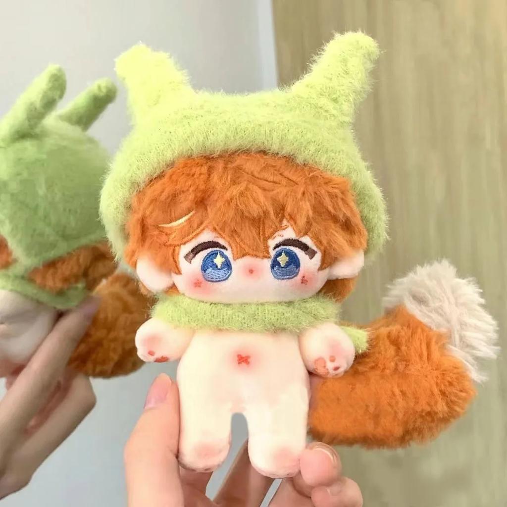 10Cm Tartaglia Plush Doll Genshin Impact Game Cosplay Animal Ear Tail Body Dango Pendant Keychain Dolls Toy For Kids Xmas Gift