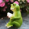 Cartoon Animal Sculpture Resin Miniatures Figurine Crafts Rabbit Frog Statue  Car