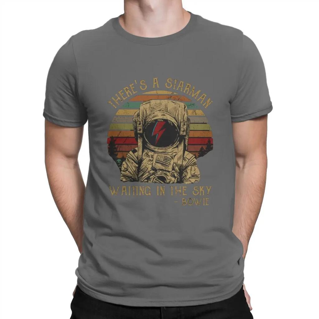 Humor Theres A Atarman T-Shirts Men Crewneck 100% Cotton T Shirt Cool Cool B-Bowie Short Sleeve Tees Printing Tops