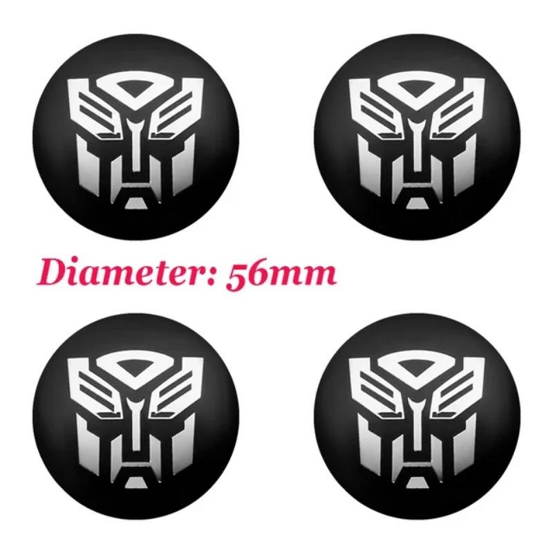 

4 шт. 56+60 мм логотип автоботов трансформеры эмблема наклейки ступицы колеса автомобиля колпачки обода авто украшения аксессуары 56mm Sticker чёрный