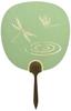 Shiomi Uchiwa Izgatavots Rudens Debesīs 24cm x 37cm Vēdeklis, Japāna, (Zaļš), Vienpusējs caurspīdīgs, 2181,