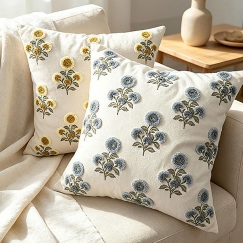 Retro Flowers Cushion Covers Embroidered Decorative Pillowcase Throw Pillow Covers Holiday Party