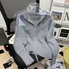 Zipper Sweater Outerwear for Women Spring and Autumn Design Sense Niche Hooded Knitted Cardigan Outerwear Sweater Female Top