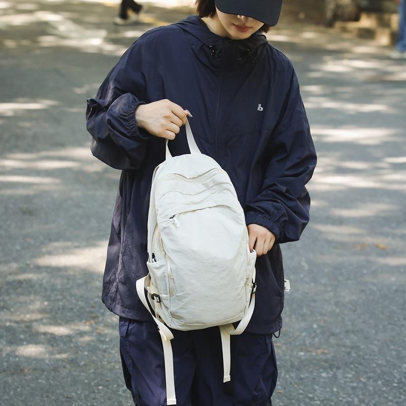 Solid Color Student Schoolbag Men Travel Bag Women's Small Backpack