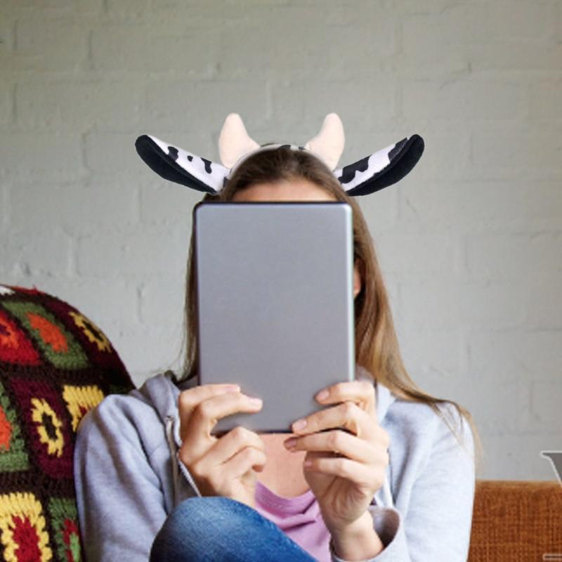 2 STÜCKE Mädchen Niedliches Kuhohr Stirnband Schwanz Make-up Haarband Karneval Kostüm Dekorationen