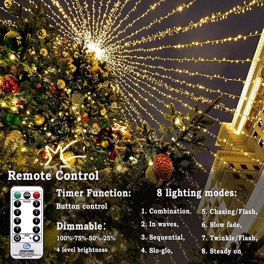 USB LED String Lights Waterproof with Remote,Ball String Fairy Lights Garland for Home Party Wedding Garden Christmas Decoration