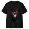 Men Howling Doberman T Shirts 100% Cotton Clothes Novelty Short Sleeve Crew Neck Tees Birthday Gift T-Shirts