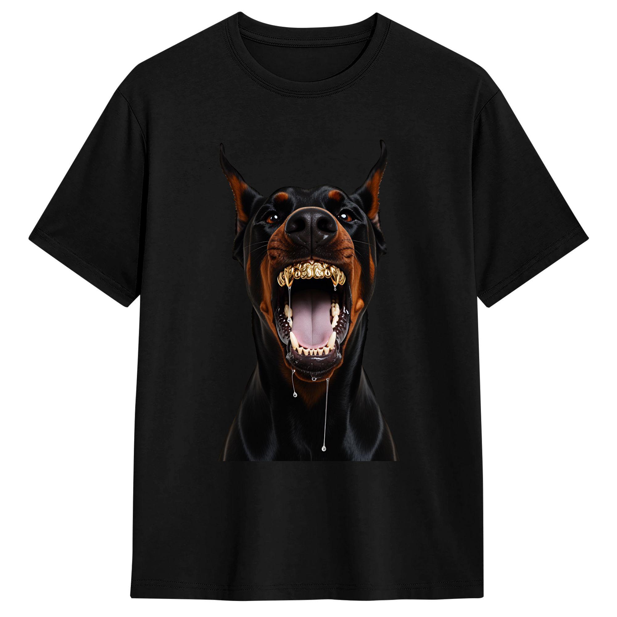 

Men Howling Doberman T Shirts 100% Cotton Clothes Novelty Short Sleeve Crew Neck Tees Birthday Gift T-Shirts S разноцветный