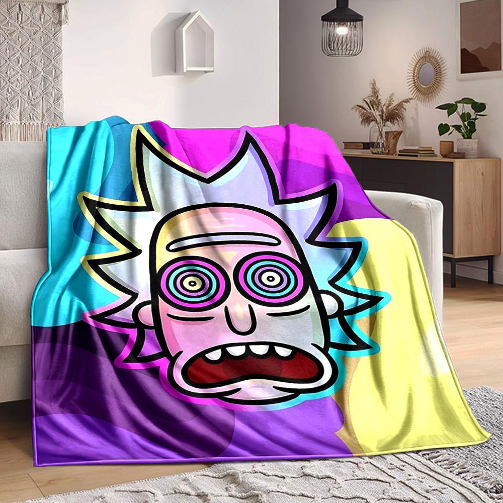 1 pezzo Coperta Rick and Morty Leggera Coperta in Flanella per Divano, Letto, Viaggio, Soggiorno, Ufficio, Divano, Sedia e Letto