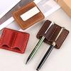 Retro Travel Pencil Holder with Durable Stainless Clip Lightweight Pen Storage Case for Journal Notebook Office Supply