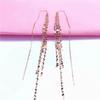 Exquisite Russian Purple Gold Lip Chain Fringed Earline Rose Gold Color Gold Foreign Gas Multi-Layer Long Earline Women