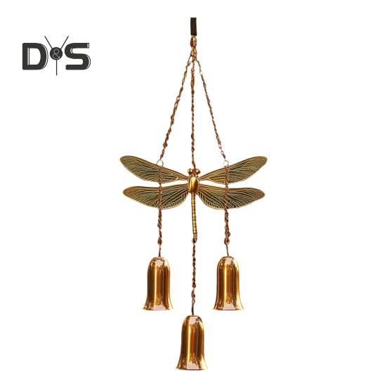 Vintage Dragonfly Wind Chime Weather-proof Indoor Outdoor Garden Patio Metal Dragonfly Hanging Wind Bell Decoration Ornament