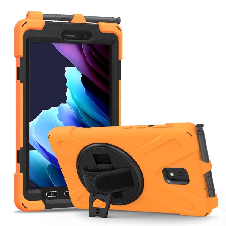 For Samsung Galaxy Tab Active 3 T570 / T575 8.0 Shockproof Colorful Silicone + PC Protective Case with Holder & Shoulder Strap & Hand Strap