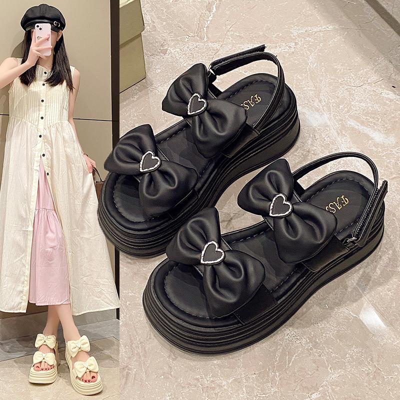 Women's High Heels 2025 High Quality Square Heels Mary Jane Bow Round Toe Buckle Dress Party Women's High Heels Chaussure Femme