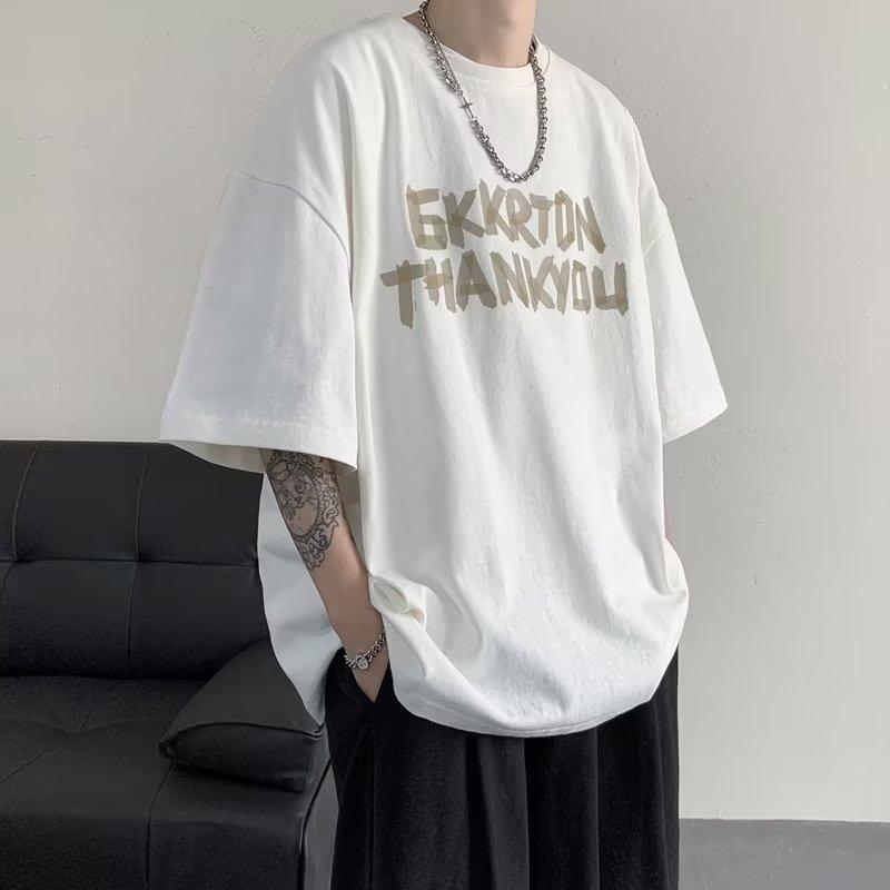 

M-8xl Мужская футболка большого размера Модные футболки с коротким рукавом Плюс Размер Футболка с половиной рукава Мужская футболка с графическим топом с круглым вырезом Удобные футболки для