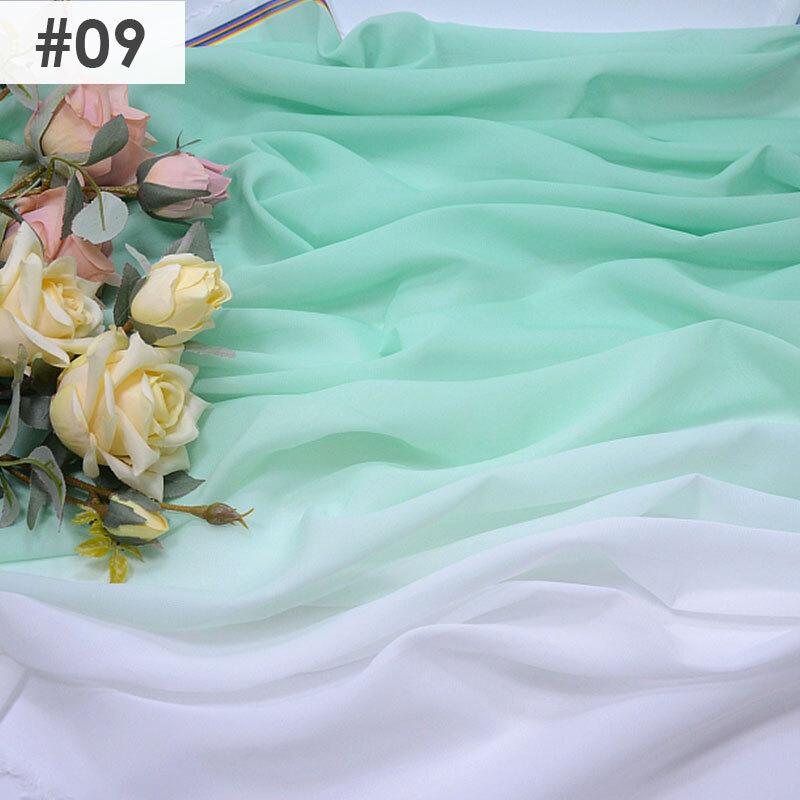 Gradient Color Rainbow Chiffon Fabric Scarf Sewing Craft DIY Ancient Style Hanfu Dress Stage Costume Decor Clothing Supplies