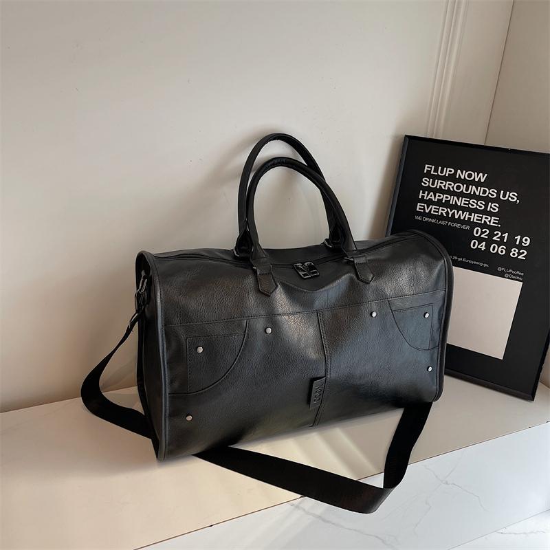 Large Capacity Handbag Short Distance Travel Bag PU Women's Fitness Luggage Bag