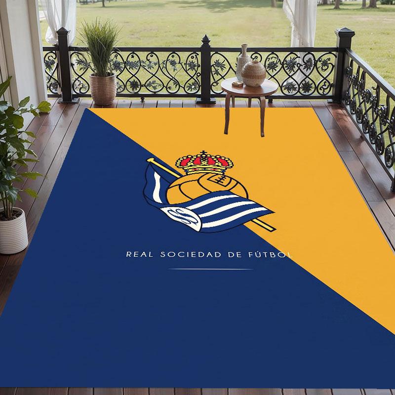 Soft Floor Carpet Real Sociedad FC Pattern Area Rug Decorative Mat For Home Room Decoration