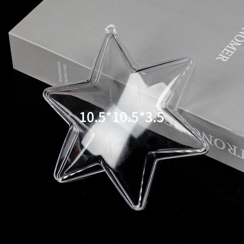 Christmas Heart-Shaped Acrylic Ornament - Transparent Hanging Ball Decoration