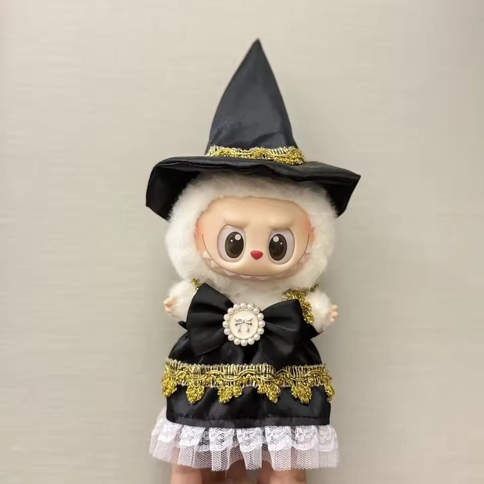 Cute Only Clothing for Labubu Halloween Magical Witch Doll Costume Posture 17cm Vinyl Doll Changing Doll Accessories Toy Gift
