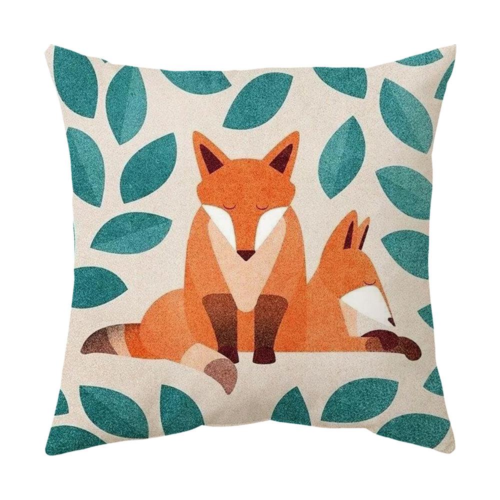 

Подушка с цифровой печатью животного лиса, короткий плюш, льняная наволочка, товары для дома для дивана, наволочка 45 * 45cm (collection priority delivery)