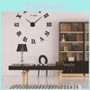 Elegante Relógio de Parede Espelhado de Luxo com Números Romanos 3D DIY para Decoração de Casa