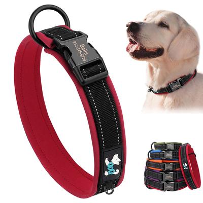 Maßgefertigtes Gepolstertes Nylon-Hundehalsband Reflektierend Personalisierte Hundehalsbänder Für Kleine Mittelgroße Große Hunde Langlebige Halsbänder