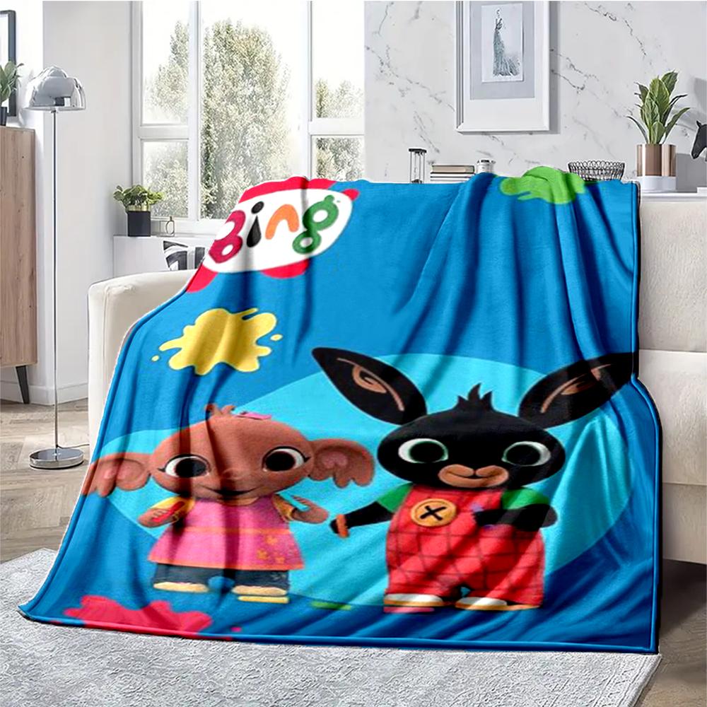 Bing Theme Printed Blanket - Perfect for Couch, Bed, Travel & Outdoor Use | Machine Washable, Cozy & Durable.