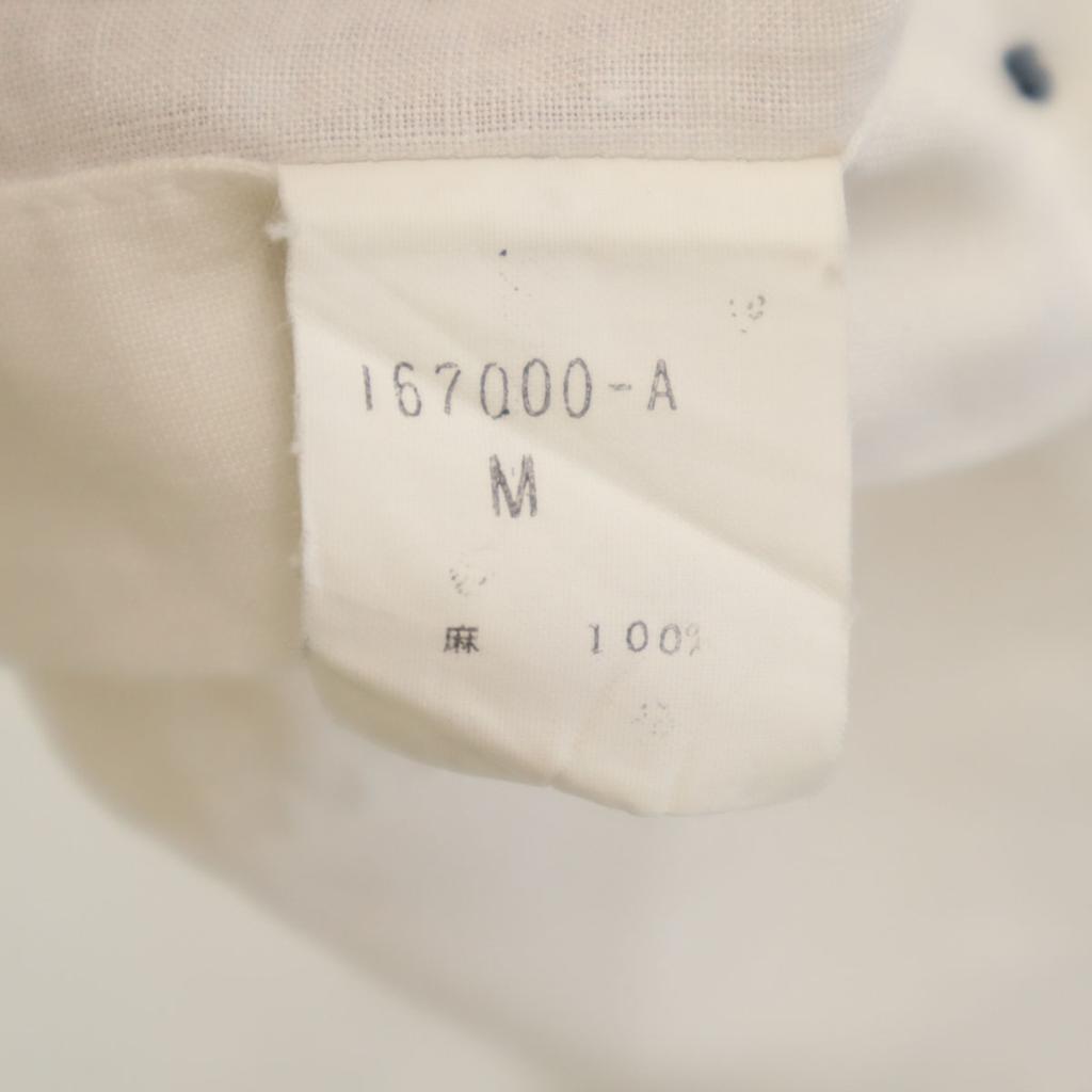 issei miyake the shirts 90s Linen Old Long sleeve Band collar shirt M Men's Used