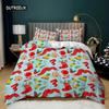 Christmas Duvet Cover Set King Size Christmas Stocking Bells Print Comforter Cover for Kids Girl Christmas Polyester Quilt Cover