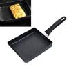 Mini Frying Pan Black Household Portable Japanese Style Egg Frying Pan Rectangular Mini Omelet Pan