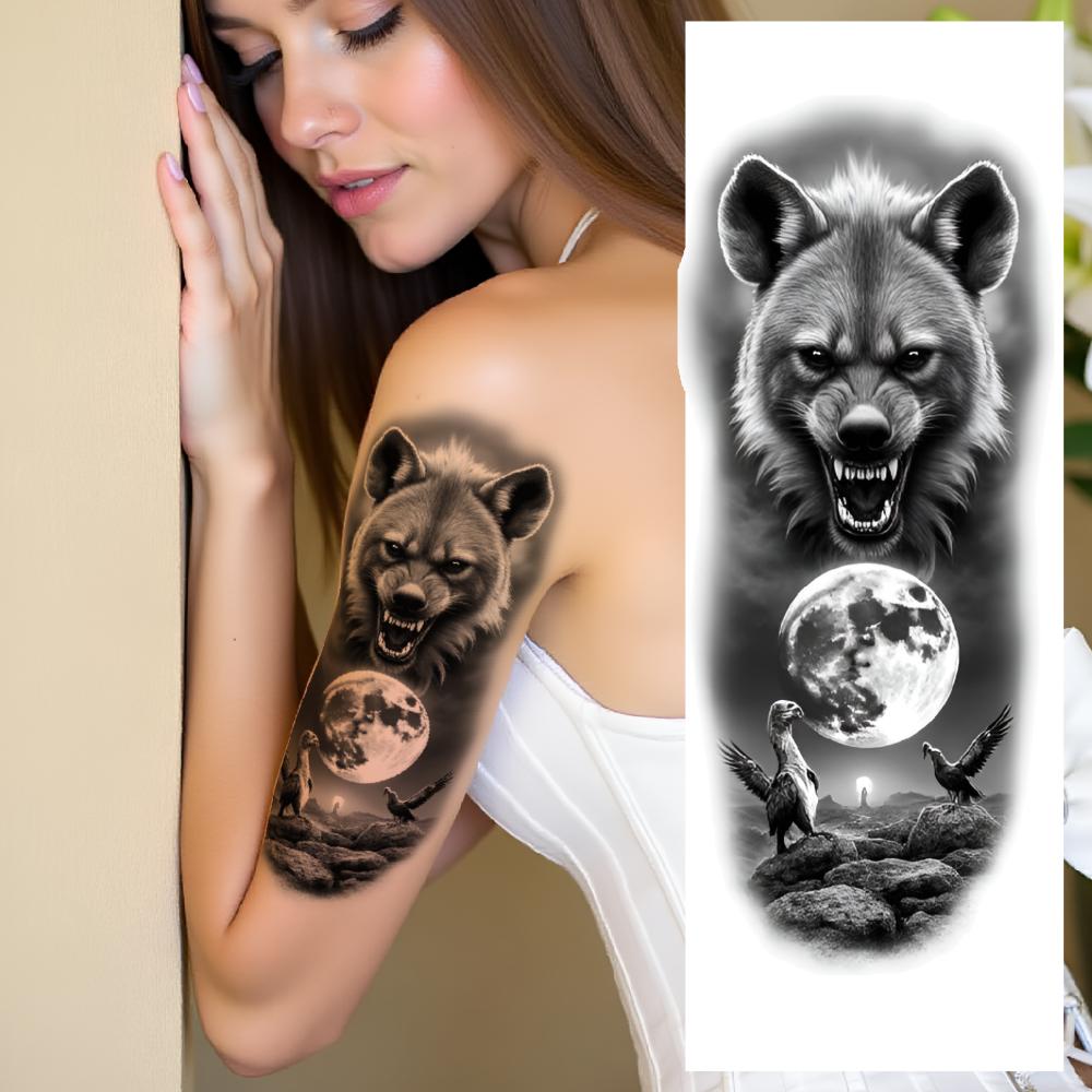 3pz Tatuaggio Temporaneo Tatuaggio Aquila Tatuaggi Temporanei Realistici Tatuaggio Lupo Impermeabile Lunga Durata Adesivi per il Corpo per Braccio Maschile