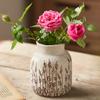 Vintage Embossed Ceramic Vase Floral Relief Hydroponic Pot for Plants Cut Flowers Festive Garden Home Table Decor  Holiday Gift