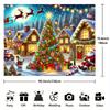 Christmas Village Photography Background Cloth - Snow City Christmas Tree and Santa Claus Sled Scene
