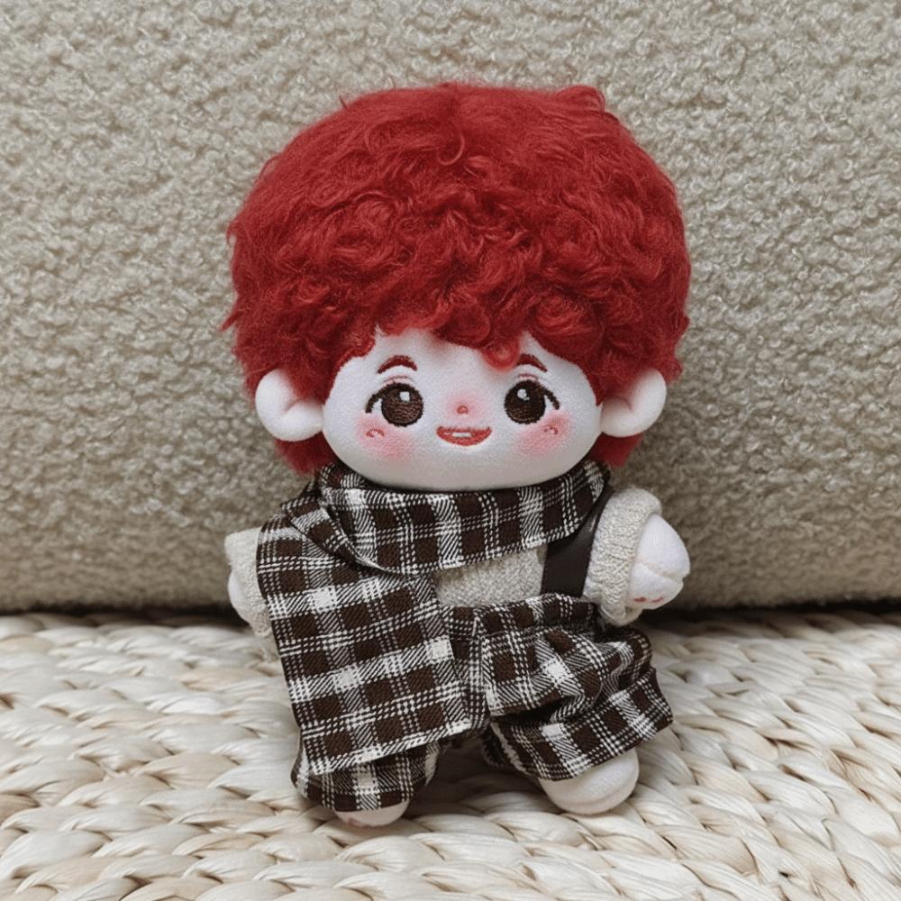 1 Set Plaid Overall Doll Clothes Outfit Uniform Doll Dress Up Set  10cm Cotton Doll